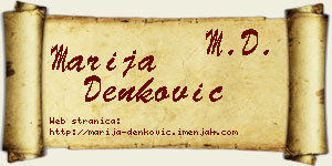 Marija Denković vizit kartica